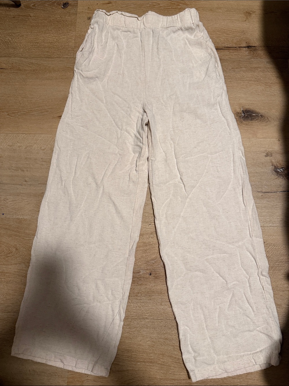 Wide-Leg Cream Lounge Pants